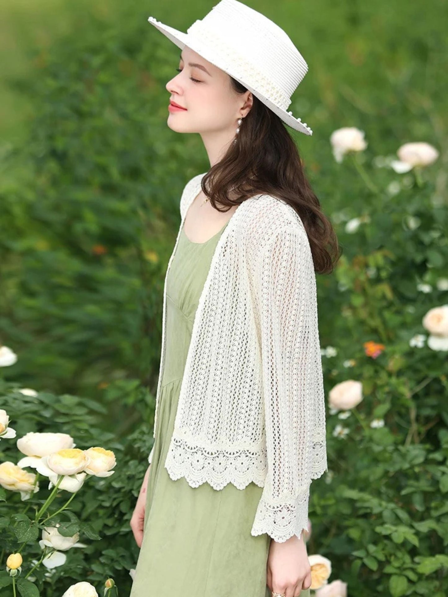 Lightweight Eyelet Lace Cardigan
