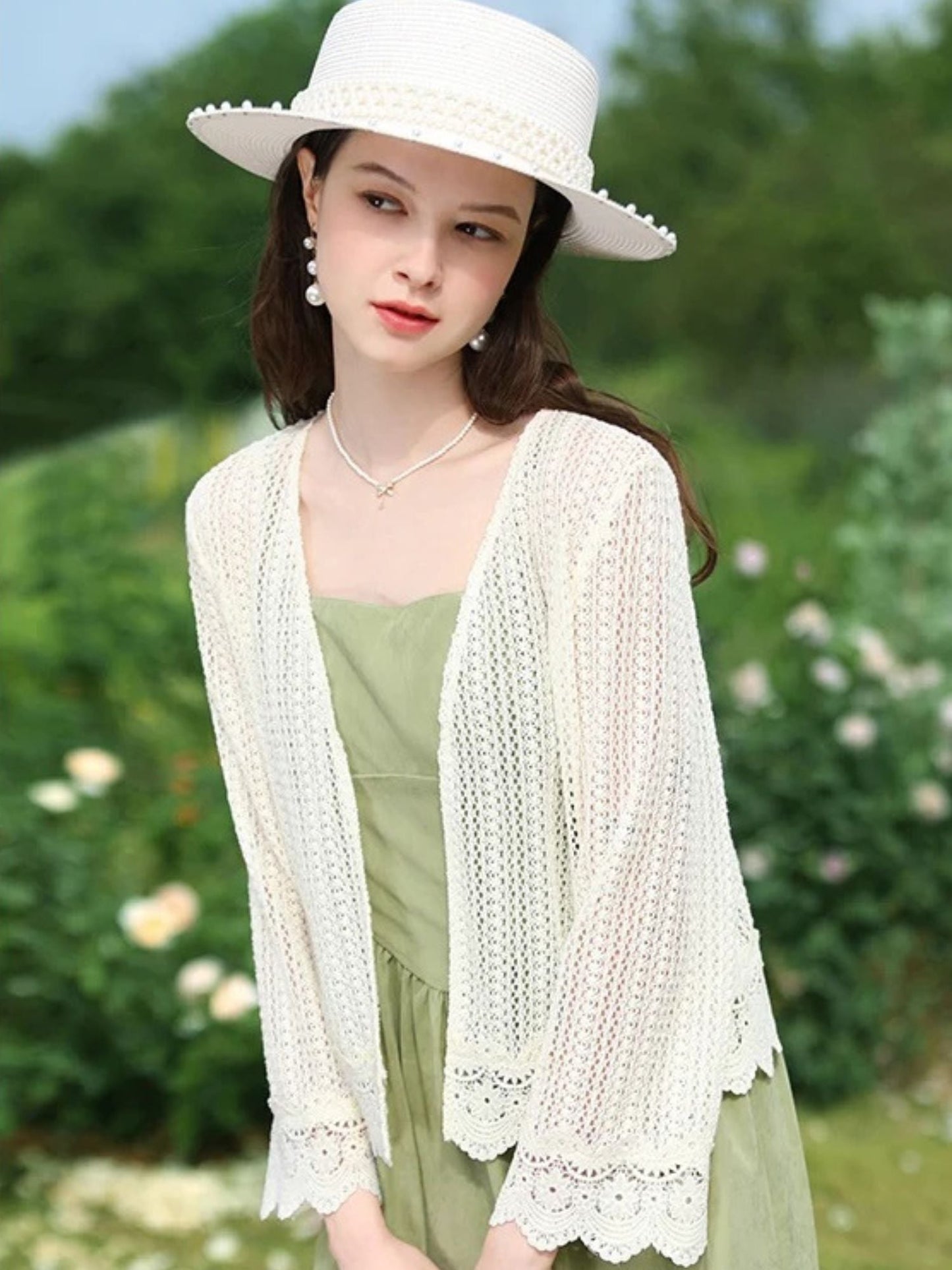Lightweight Eyelet Lace Cardigan