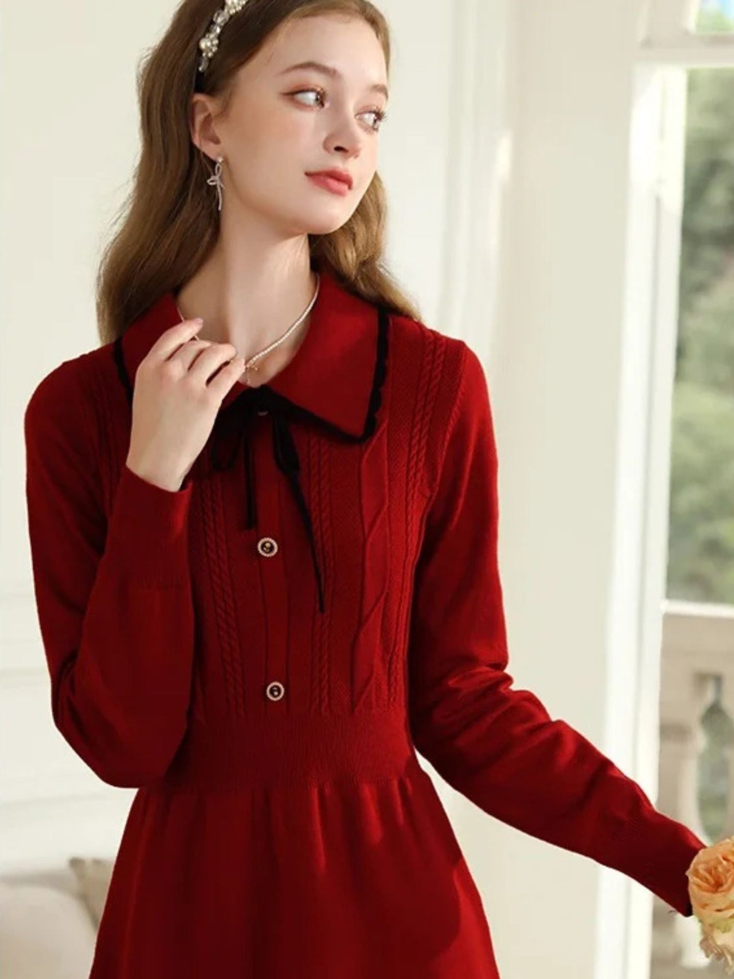 Vintage Red Knit Dress
