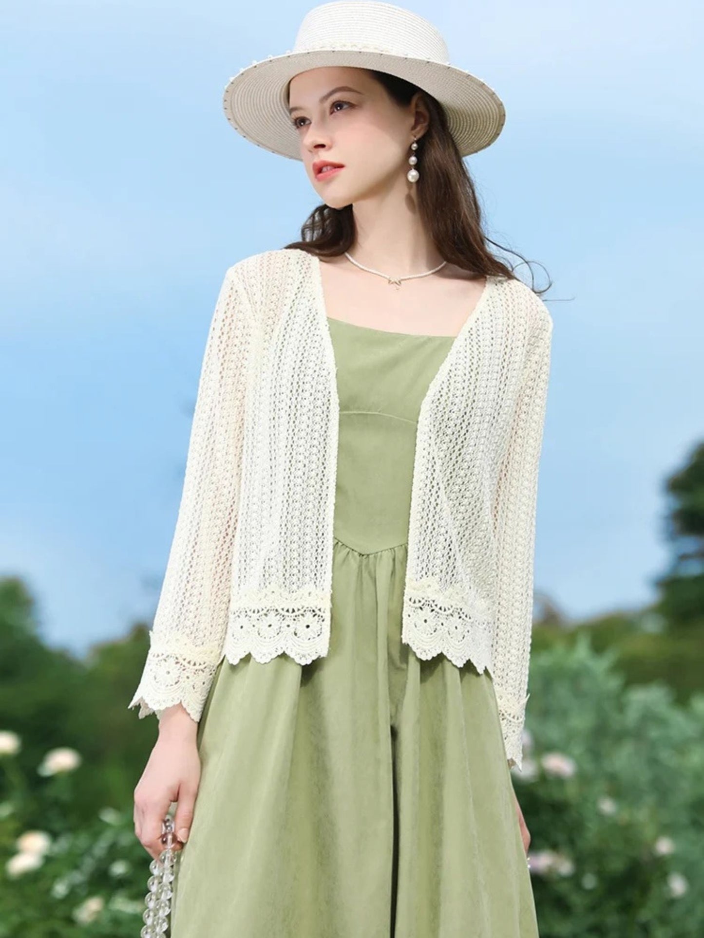 Lightweight Eyelet Lace Cardigan