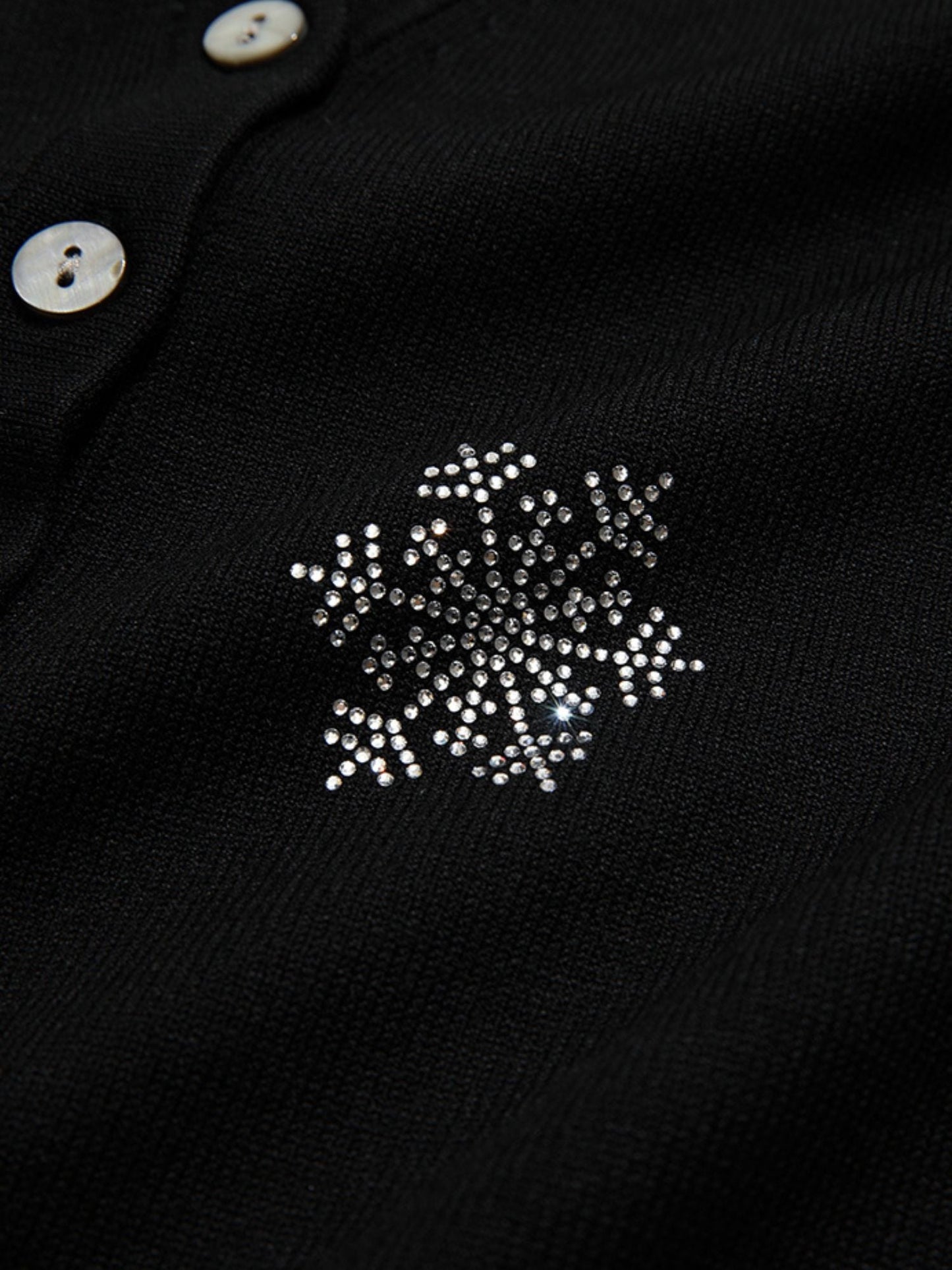 V-Neck Cardigan with Snowflake Embellishments