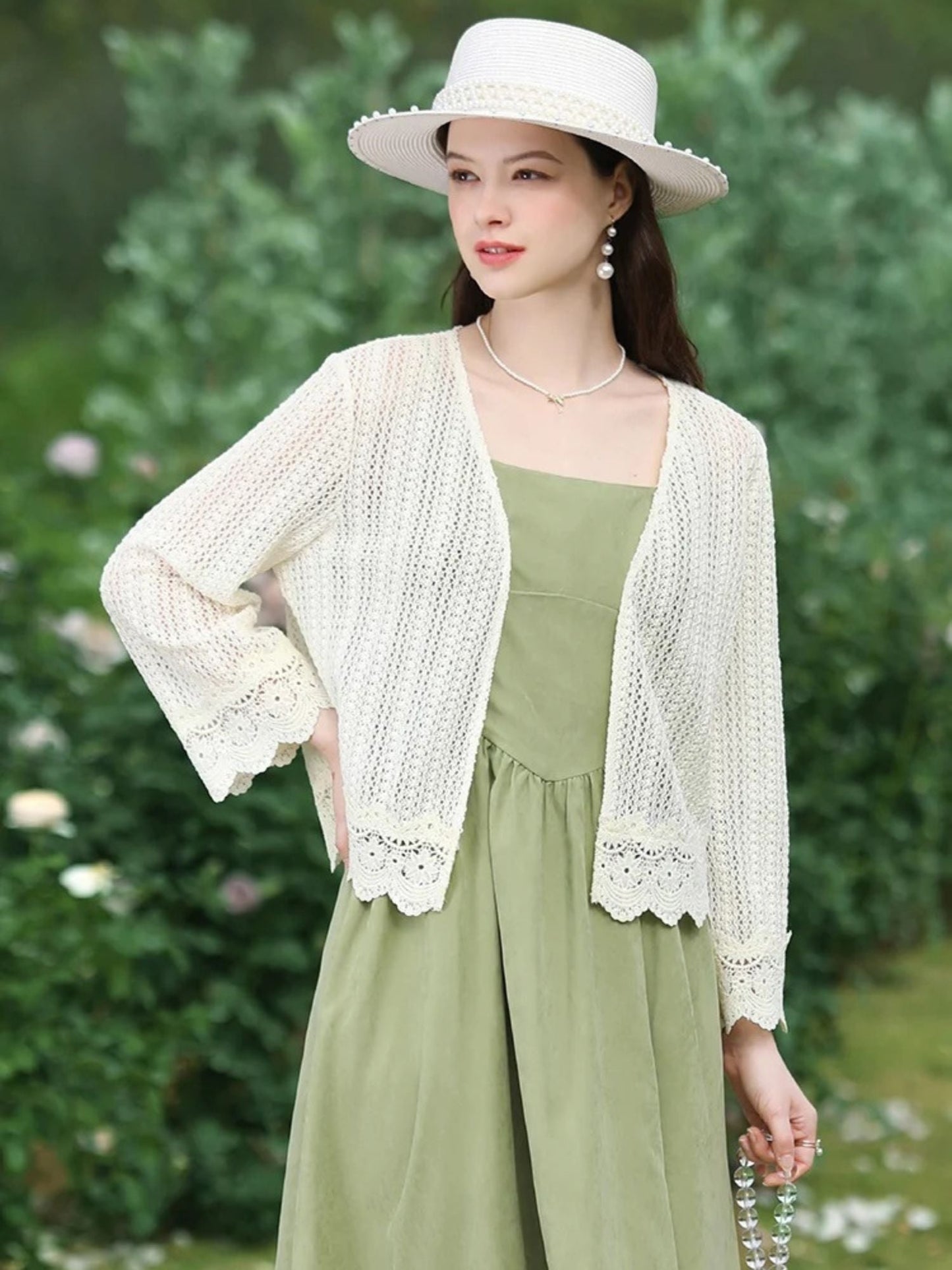 Lightweight Eyelet Lace Cardigan