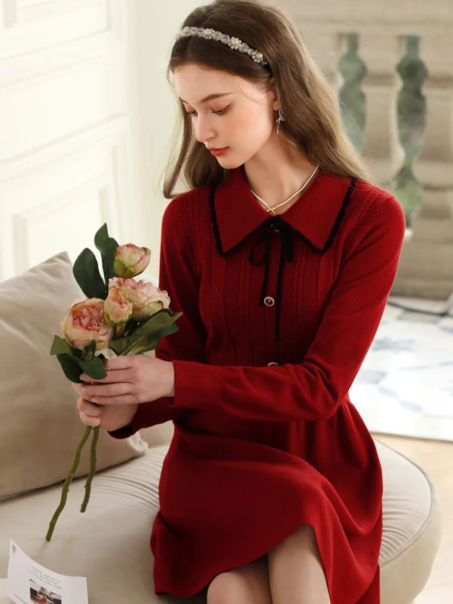 Vintage Red Knit Dress