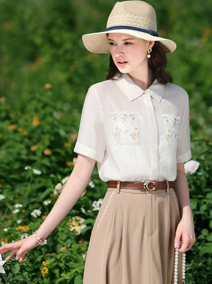 Embroidered Blouse with Floral Design