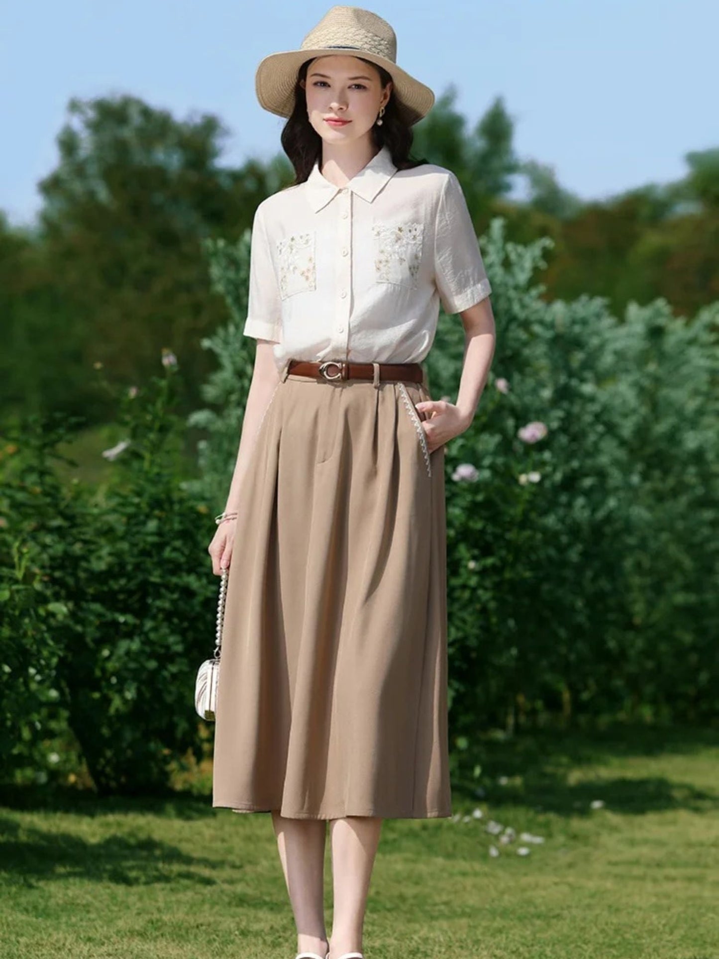 Embroidered Blouse with Floral Design