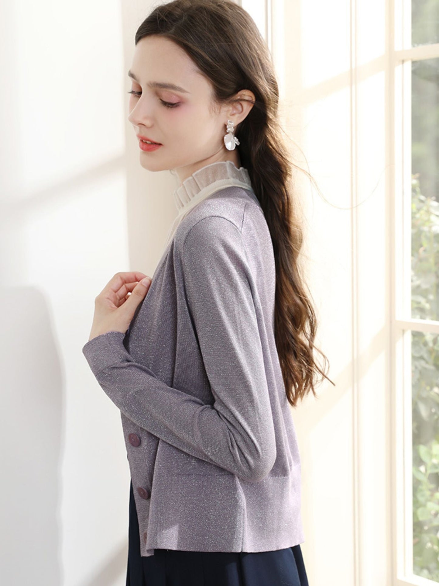 French-Inspired Lightweight Knit Cardigan