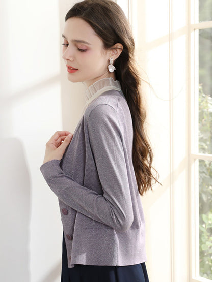 French-Inspired Lightweight Knit Cardigan